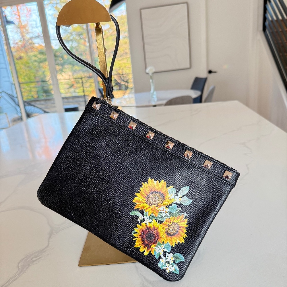 White House Black Market Studded Sunflower Wristlet